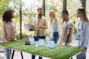 Marketing managers working on lanscaping business